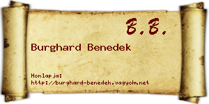 Burghard Benedek névjegykártya